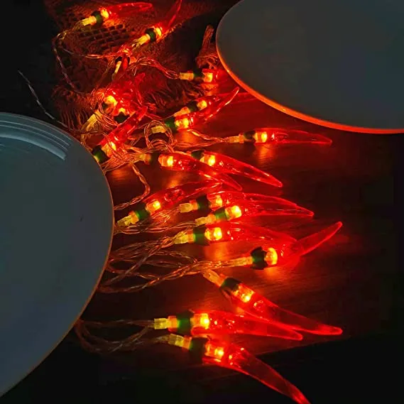 10 LED Battery Operated String Lights with Chili Pepper - Warm White