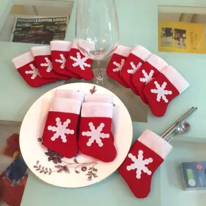 12 Pieces/Set Mini Christmas Stockings Dinnerware Cover Xmas tree decorations Christmas Decorations Festival Party Ornament