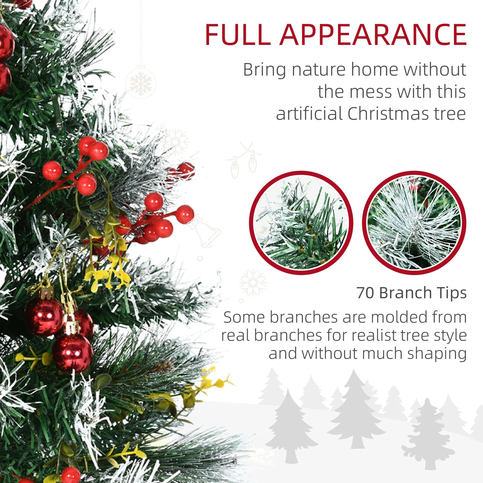 2-Pack 2.5ft Pre-Lit Outdoor Christmas Trees with LED Lights & Decorations