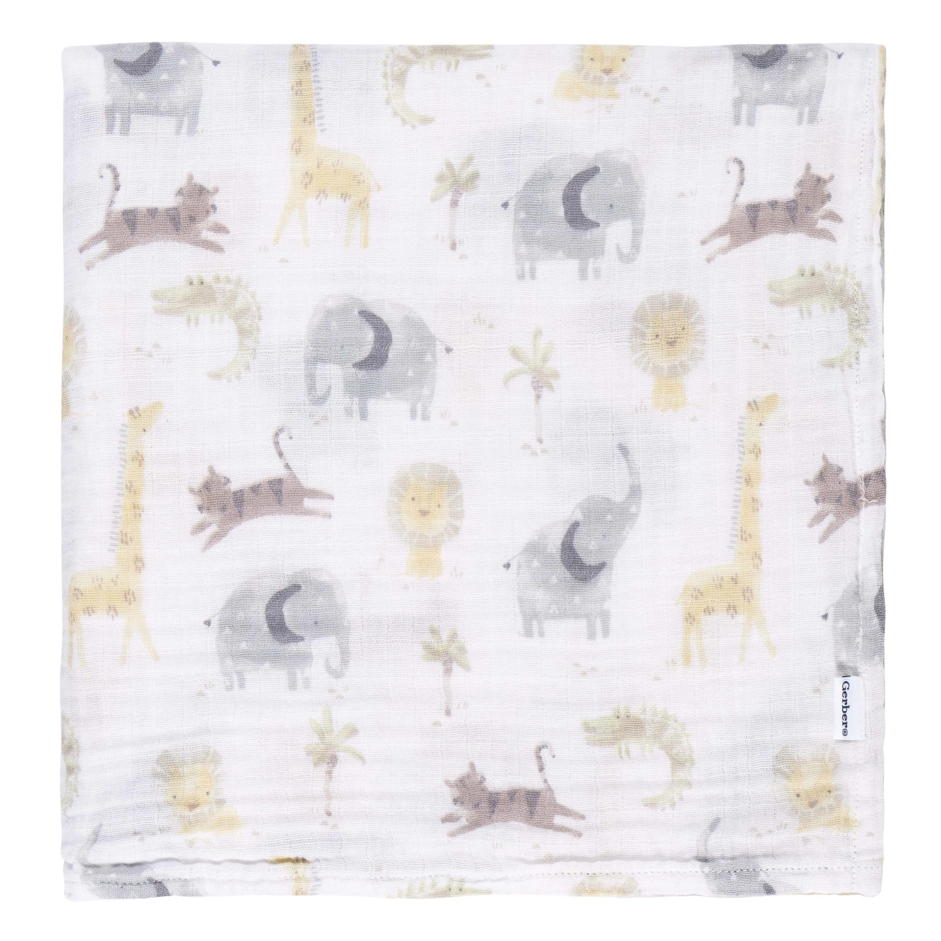 2 Pack Muslin Blanket - Animal   Geo Neutral