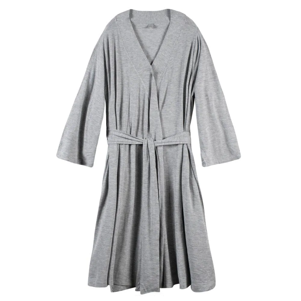 2-Piece Mommy & Me Gray Robe & Swaddle Set