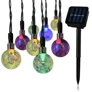 20ft Waterproof Globe Solar Crystal Ball String Lights