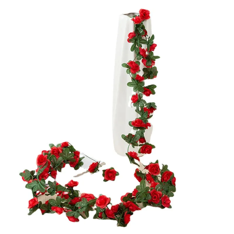 250CM Rose Artificial Flowers Christmas Garland for Wedding Home Room Decoration Spring Autumn Garden Arch DIY Fake Plant Vine