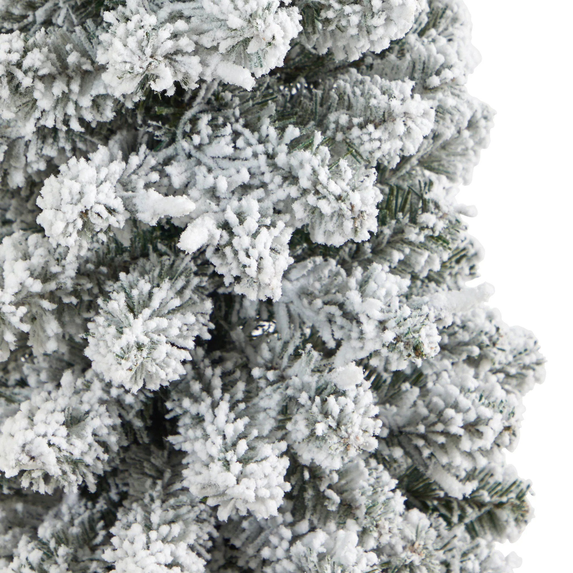 3.5’ Flocked Pencil Artificial Christmas Tree with 50 Clear Lights and 132 Bendable Branches in Gray Planter with Stand