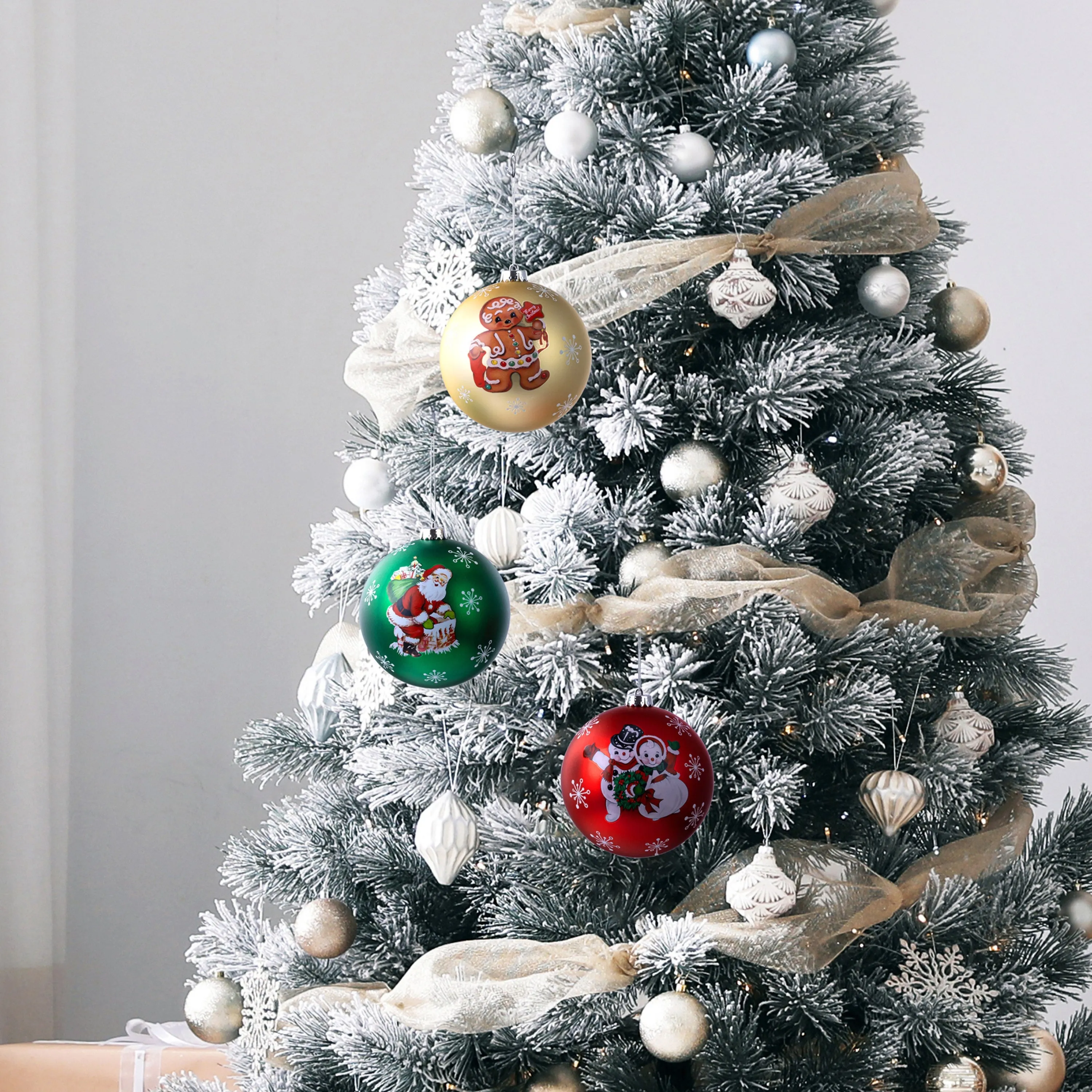 6 in. Set of 3 Shatterproof Ball Ornaments