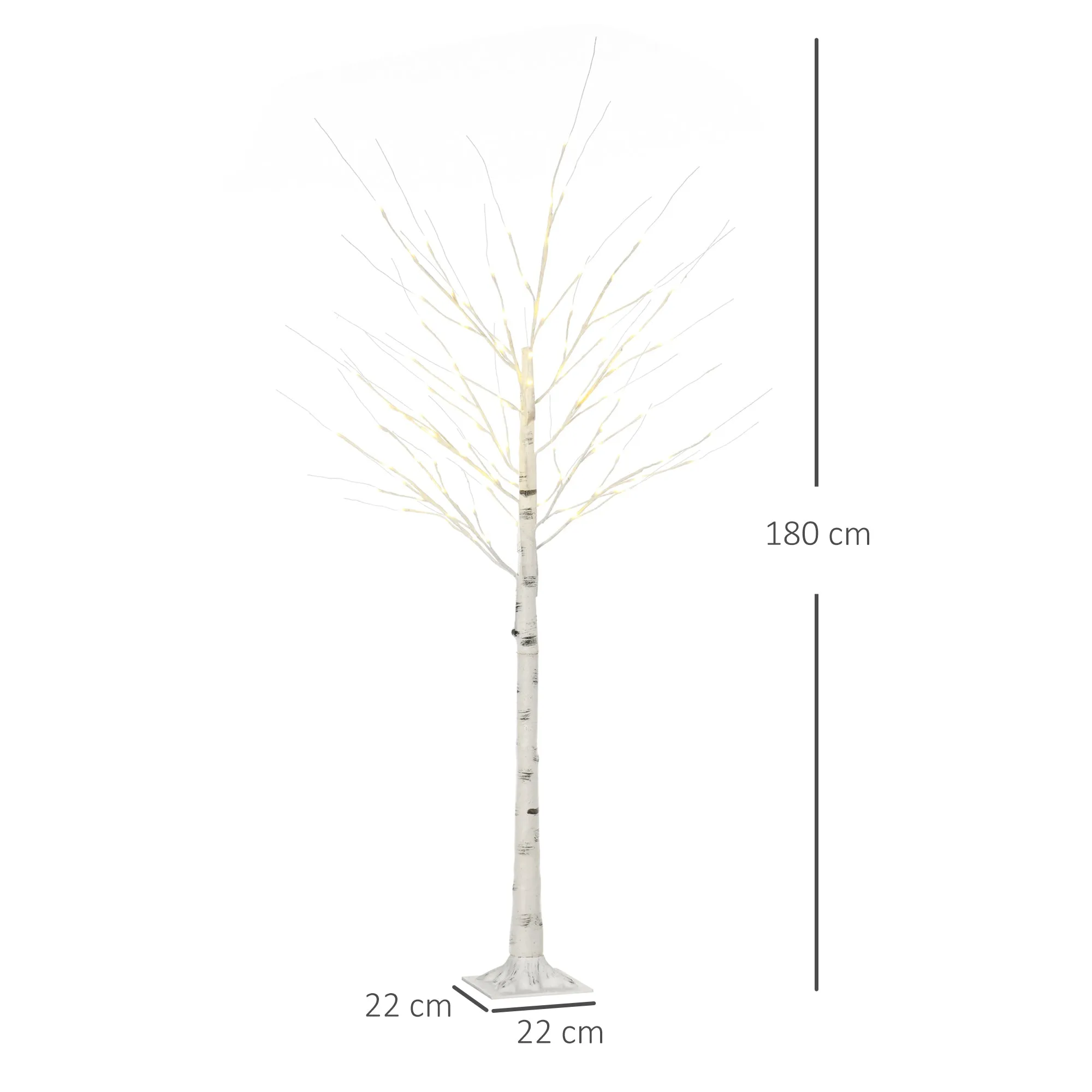 6ft Artificial White Birch Tree Light w/ 96 Warm White Pre-Lit LED Light