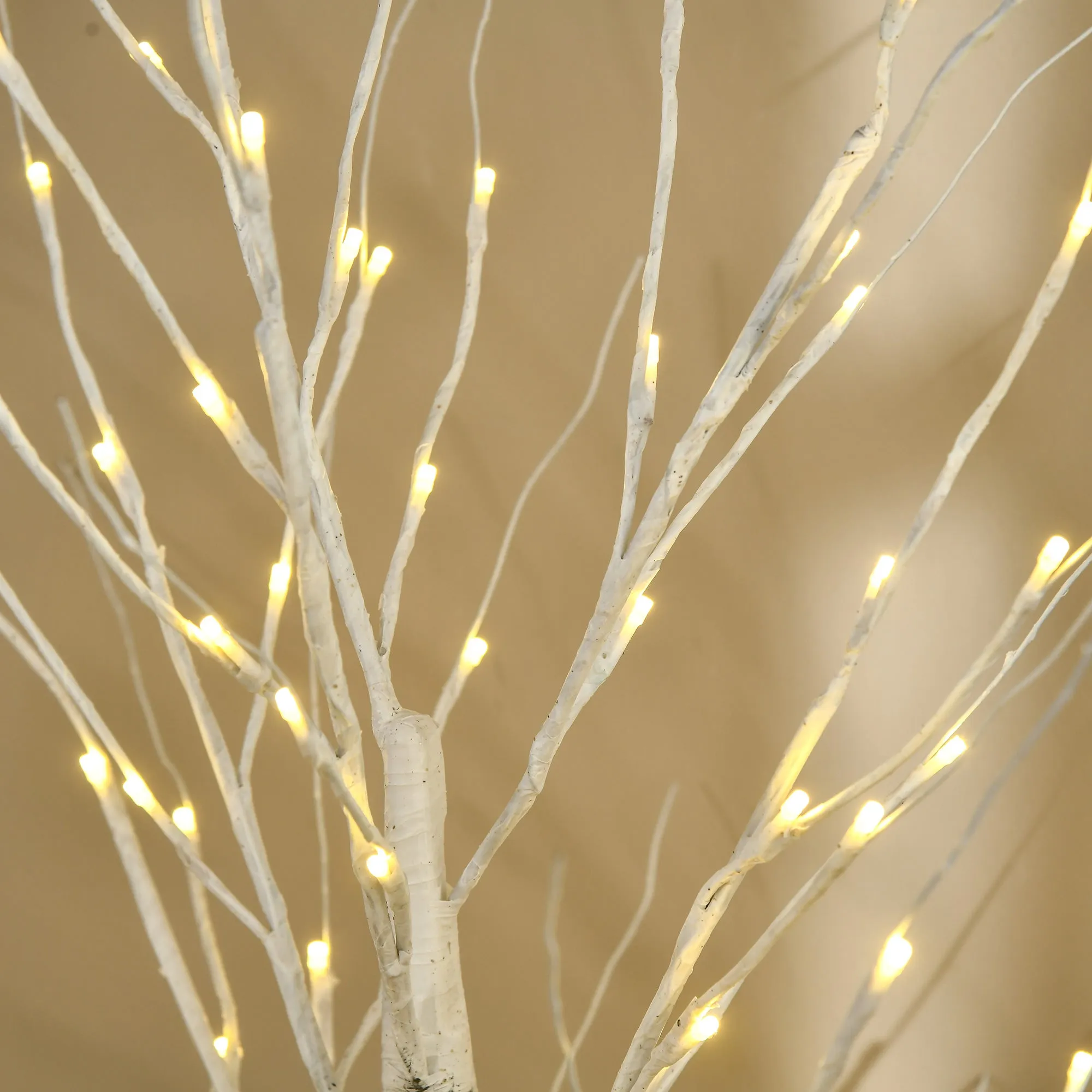 6ft Artificial White Birch Tree Light w/ 96 Warm White Pre-Lit LED Light