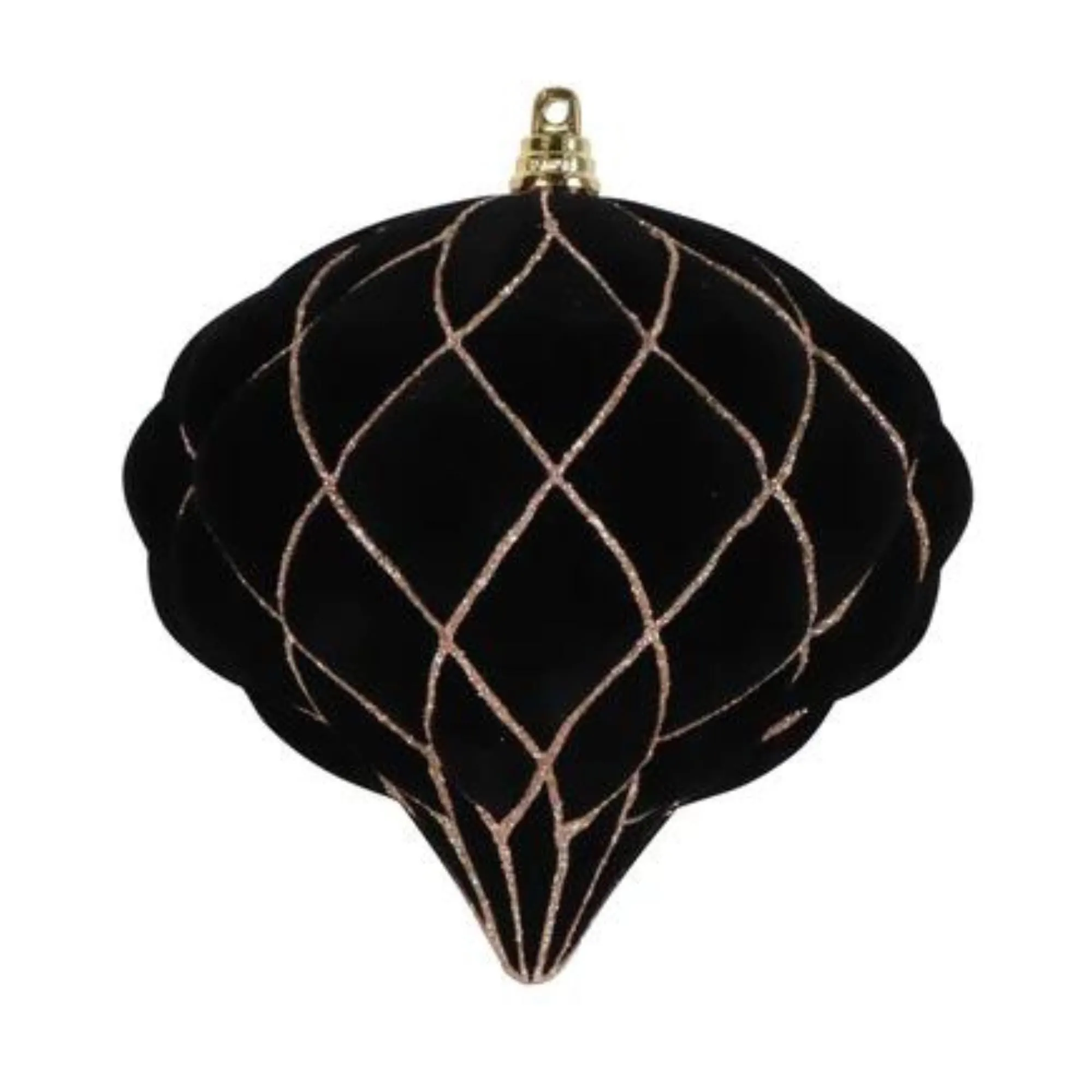 6" Black Velvet Kismet Ornament, Black Onion Ornament