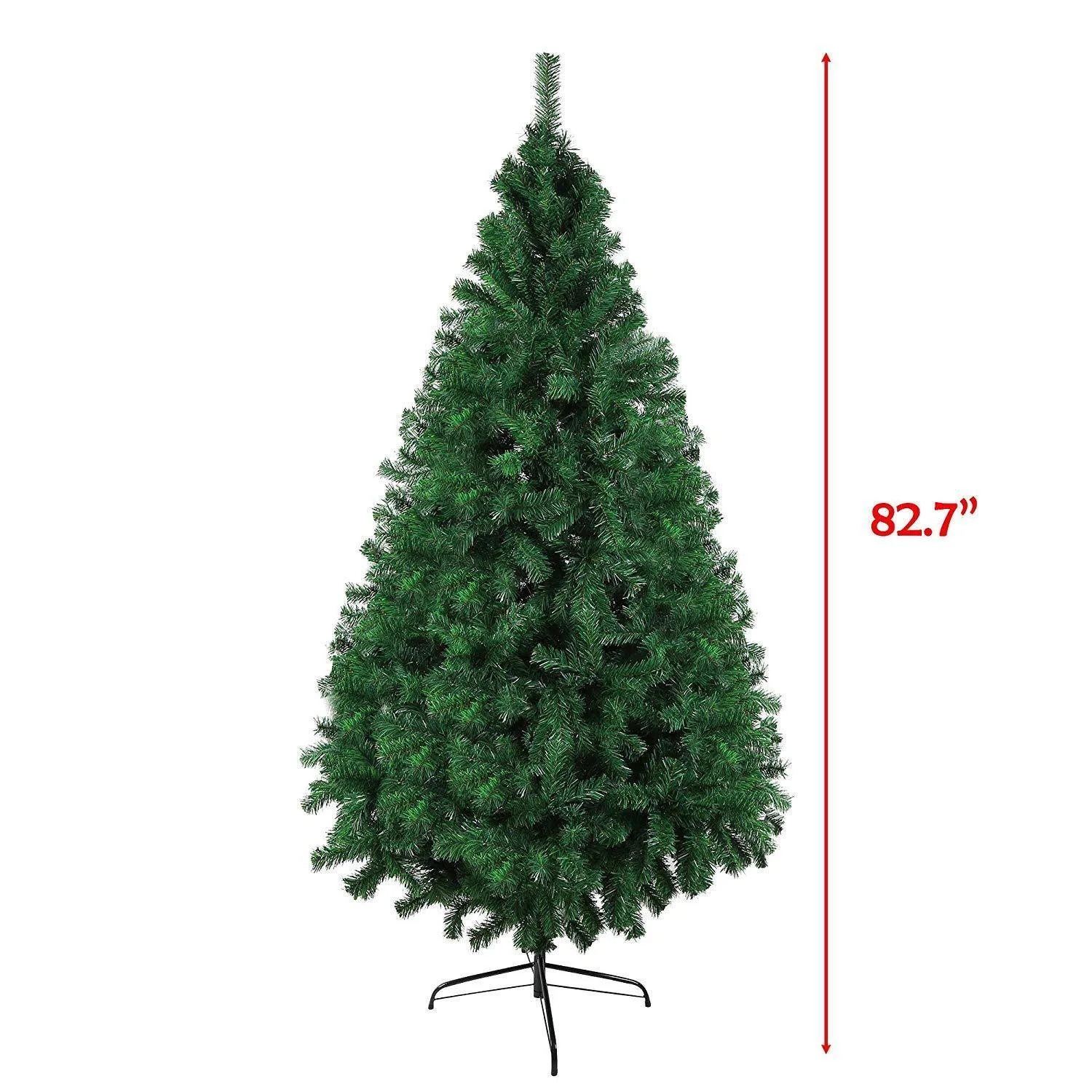 7' Green Christmas tree with metal stand