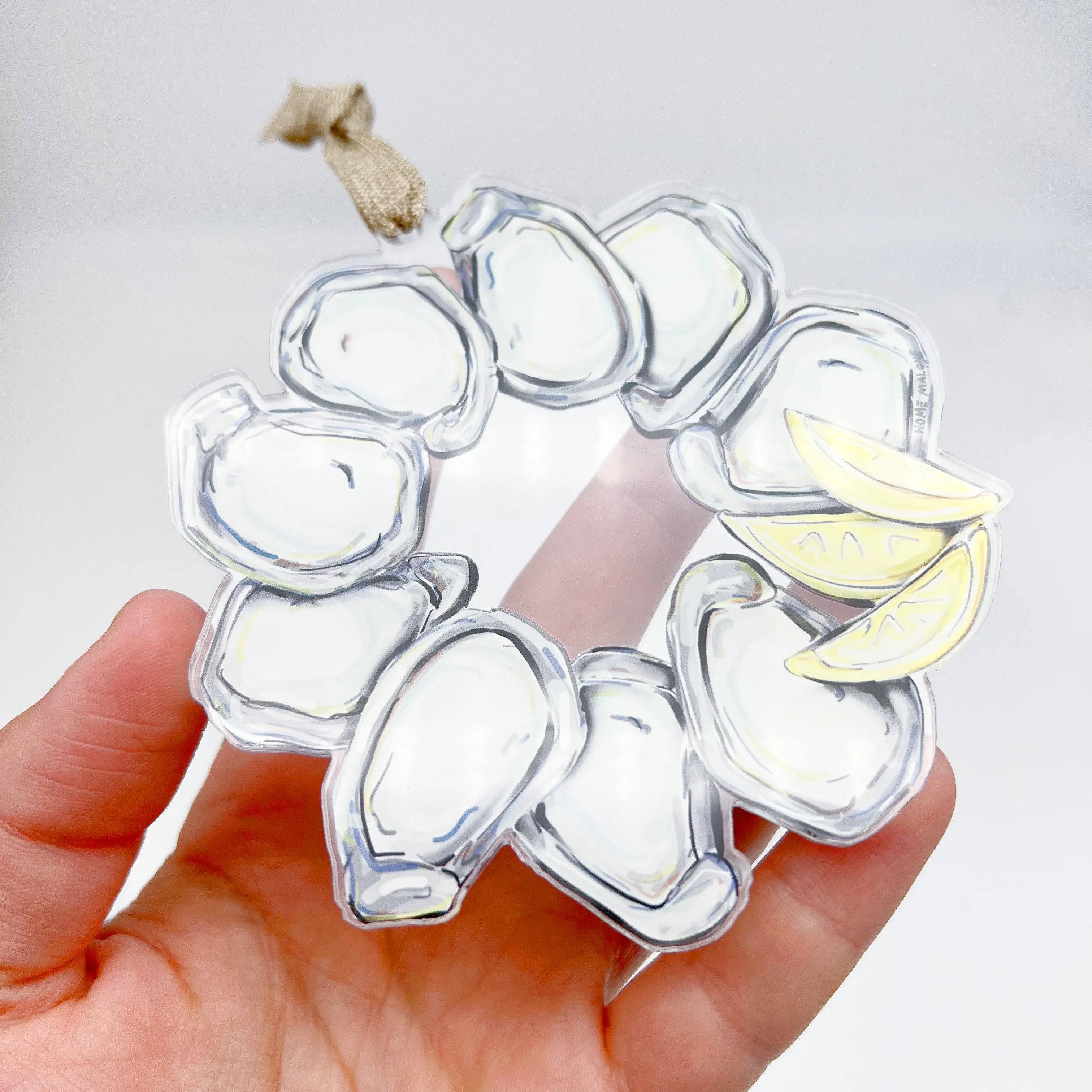 Acrylic Oyster Wreath Ornament