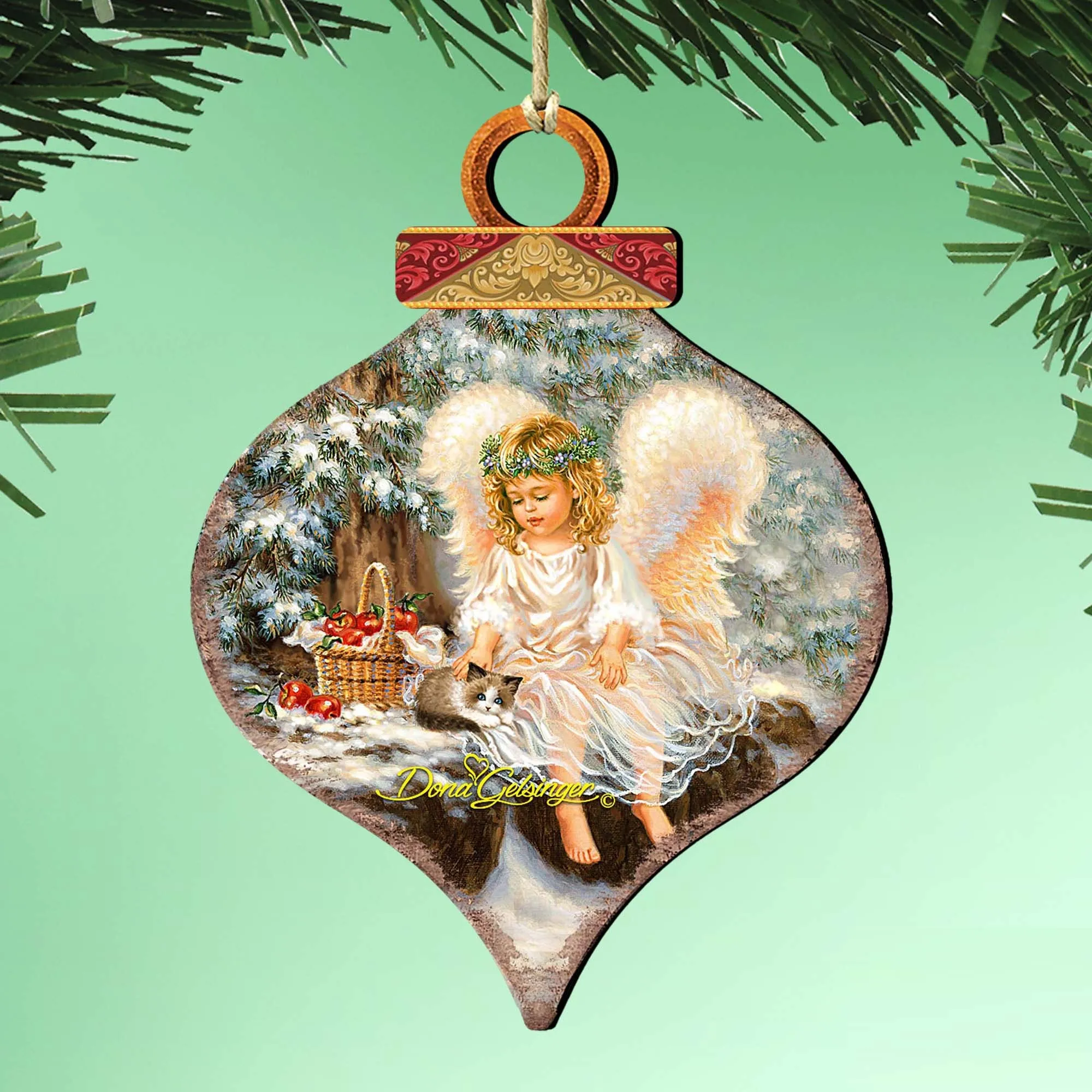 Angel Cardinal Wooden Ornaments - Tree Ornament by Gelsinger - Nativity Holiday Décor - 8031120-0718