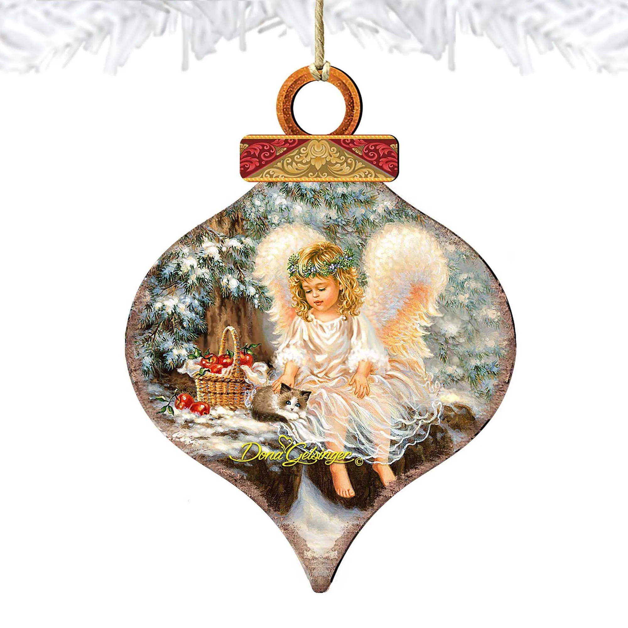 Angel Cardinal Wooden Ornaments - Tree Ornament by Gelsinger - Nativity Holiday Décor - 8031120-0718