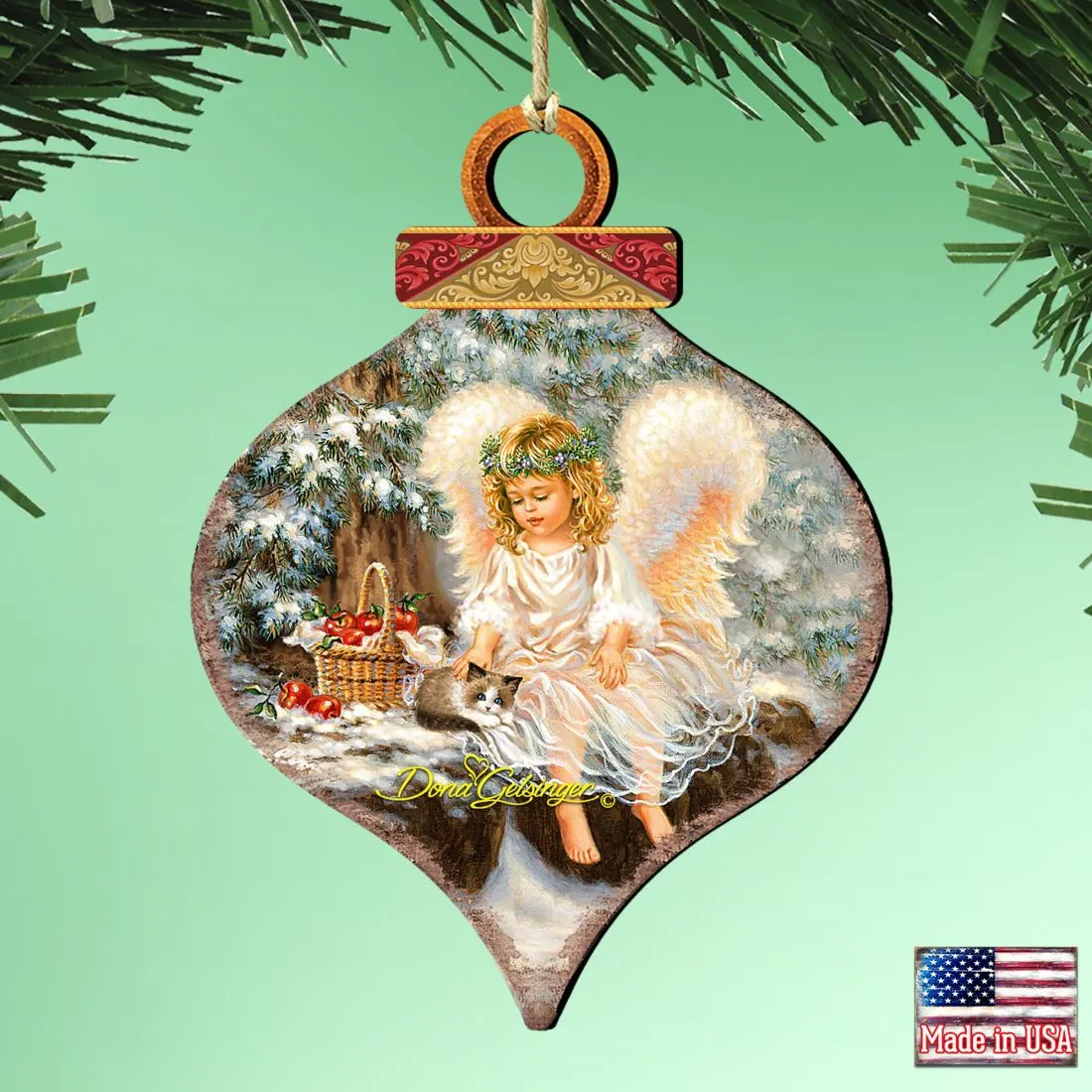 Angel Cardinal Wooden Ornaments - Tree Ornament by Gelsinger - Nativity Holiday Décor - 8031120-0718