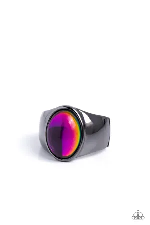 Avant-Garde Age Multi Oil Spill Men's Ring - Paparazzi Accessories