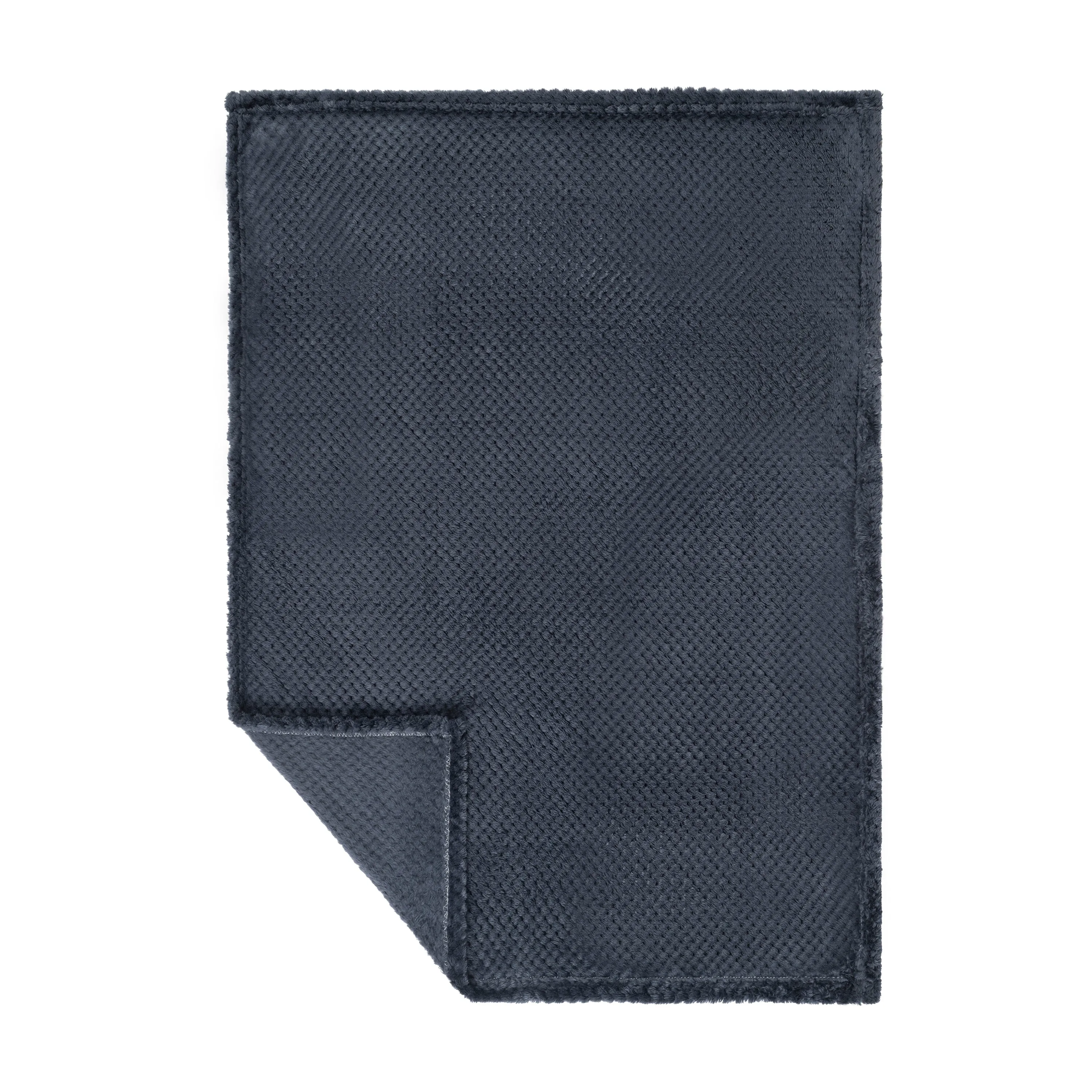 Baby Fleece Blanket - 30" by 40" - Navy Waffle