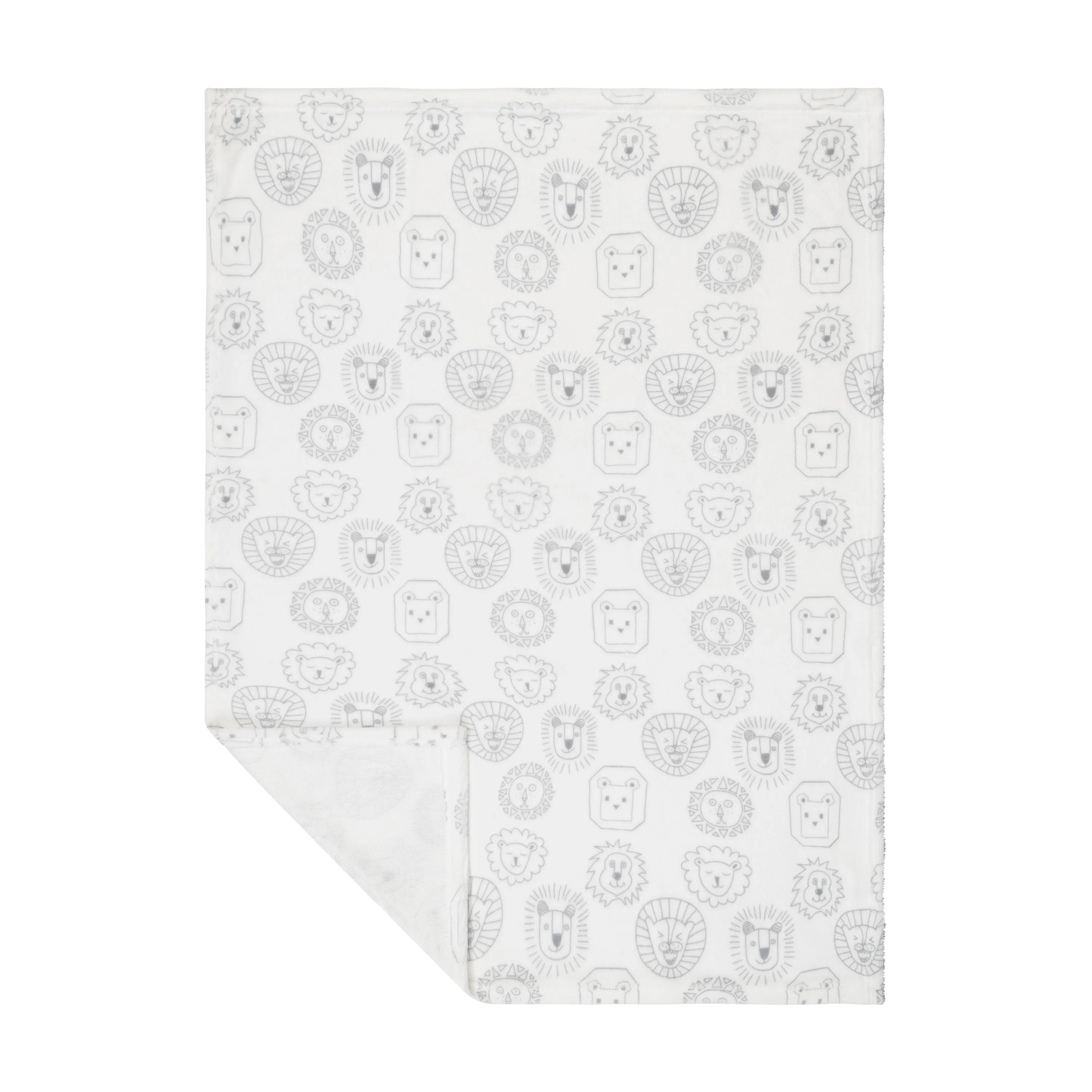 Baby Fleece Blanket - 30" by 40" - White Safari