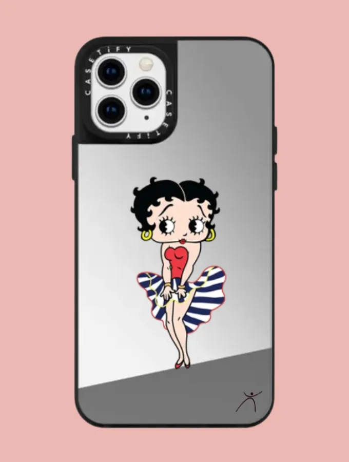 BETTY BOOP - IPHONE REFLECTIVE COVER - SILVER