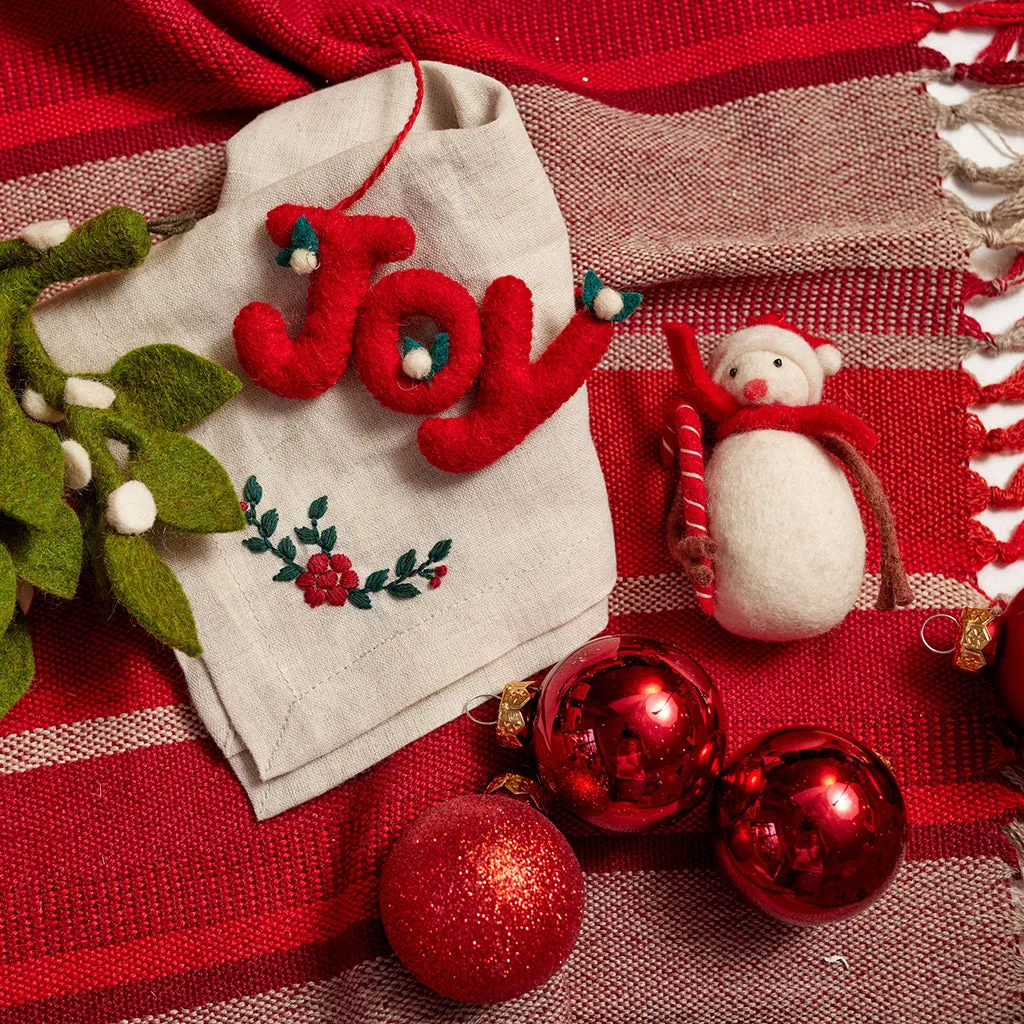 Candy Cane Snowman Ornament