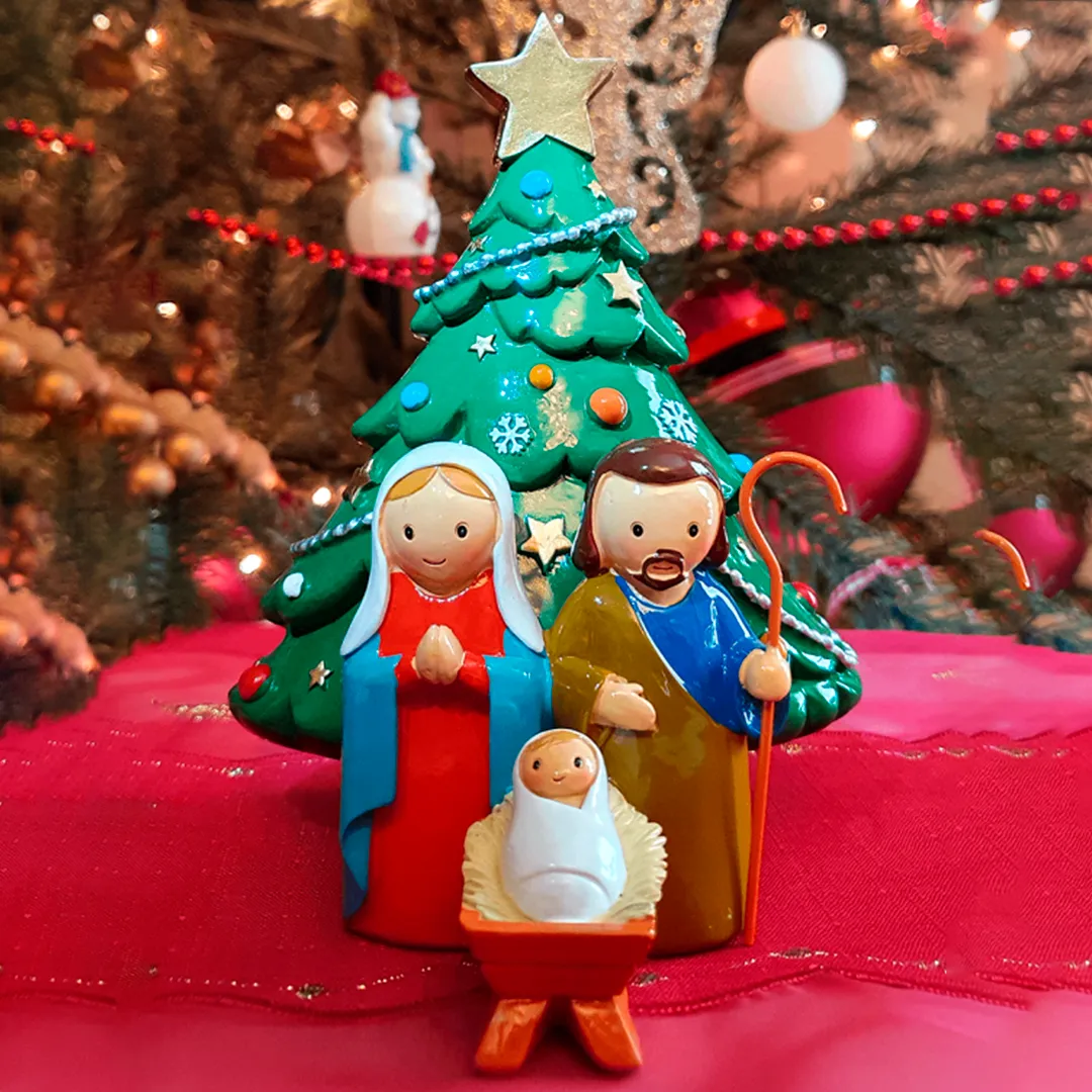 Children's Nativity Set with Christmas Tree | 5.91'' | 15cm