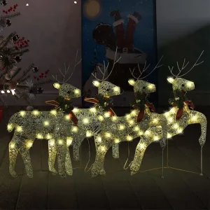 Christmas Reindeers 4 pcs Gold 80 LEDs