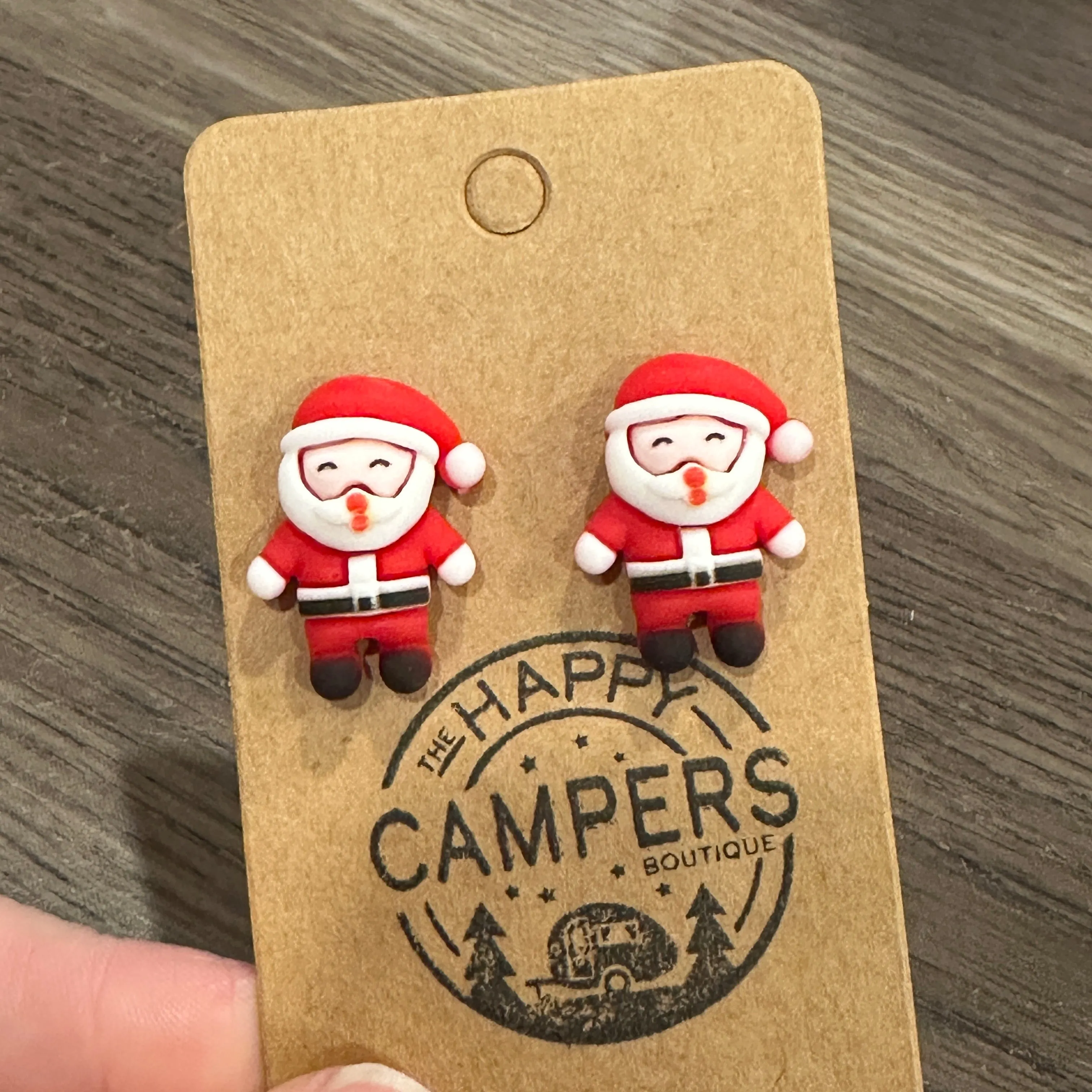 Classic Christmas Clay Stud Earrings