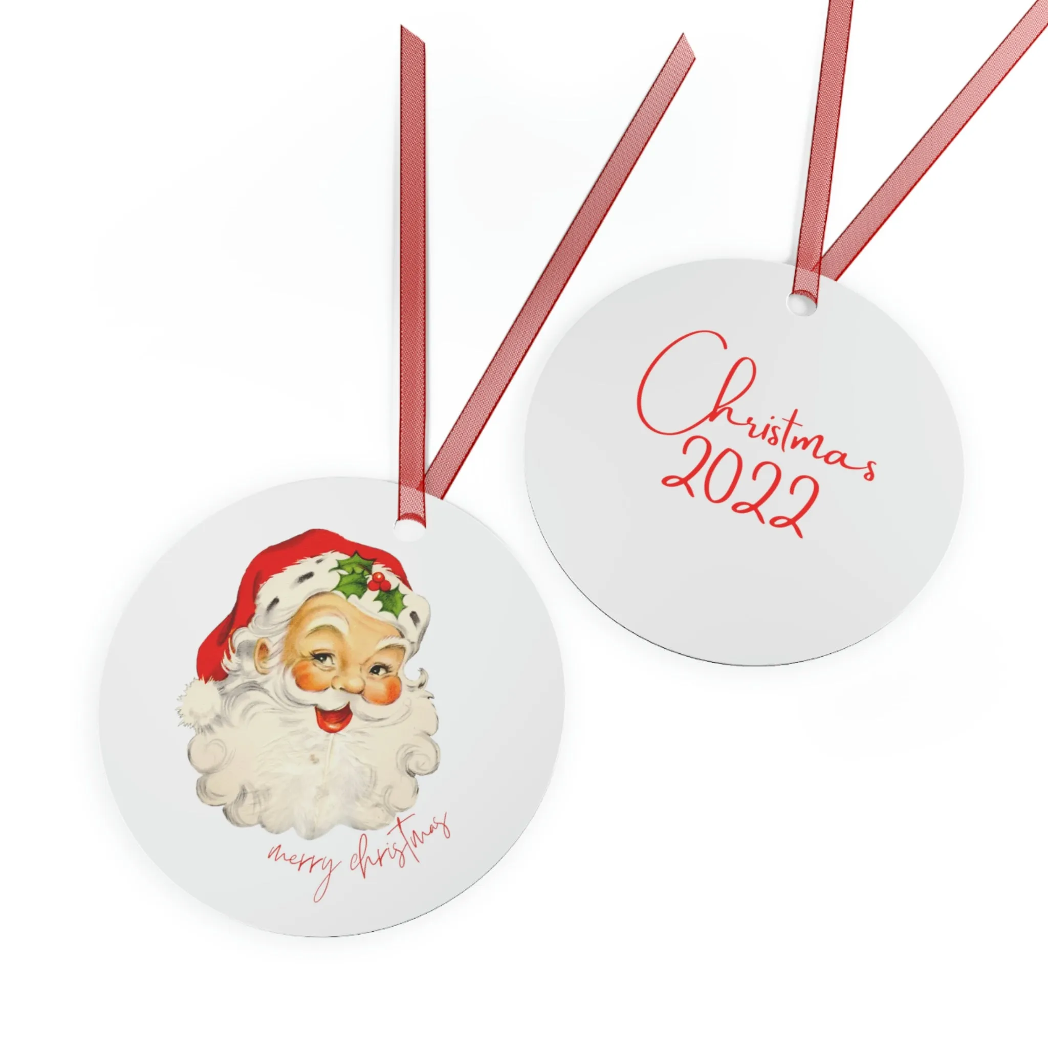 Classic Santa Christmas Metal Ornaments