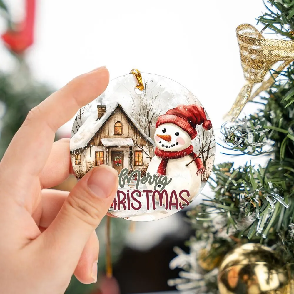 Country Christmas Snowman ornament-0302