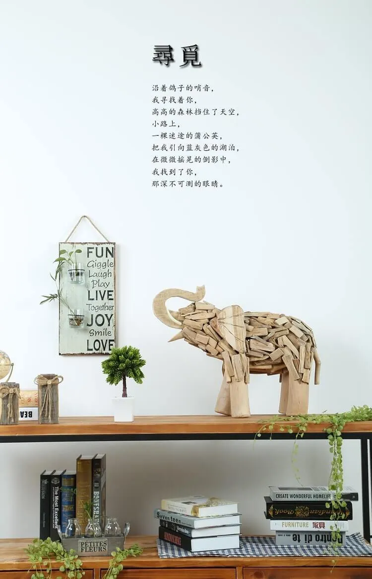 Creative Handmade Asian Style Wooden Elephant