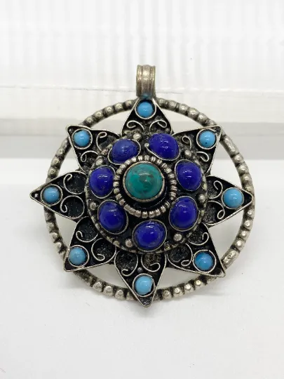 Ethnic Multistone Nepali Style Handmade Pendant