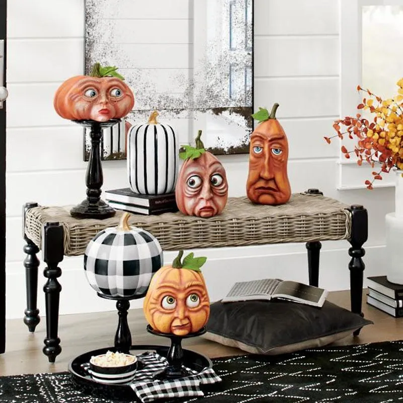 Expressive Pumpkin Faces Halloween Decoration