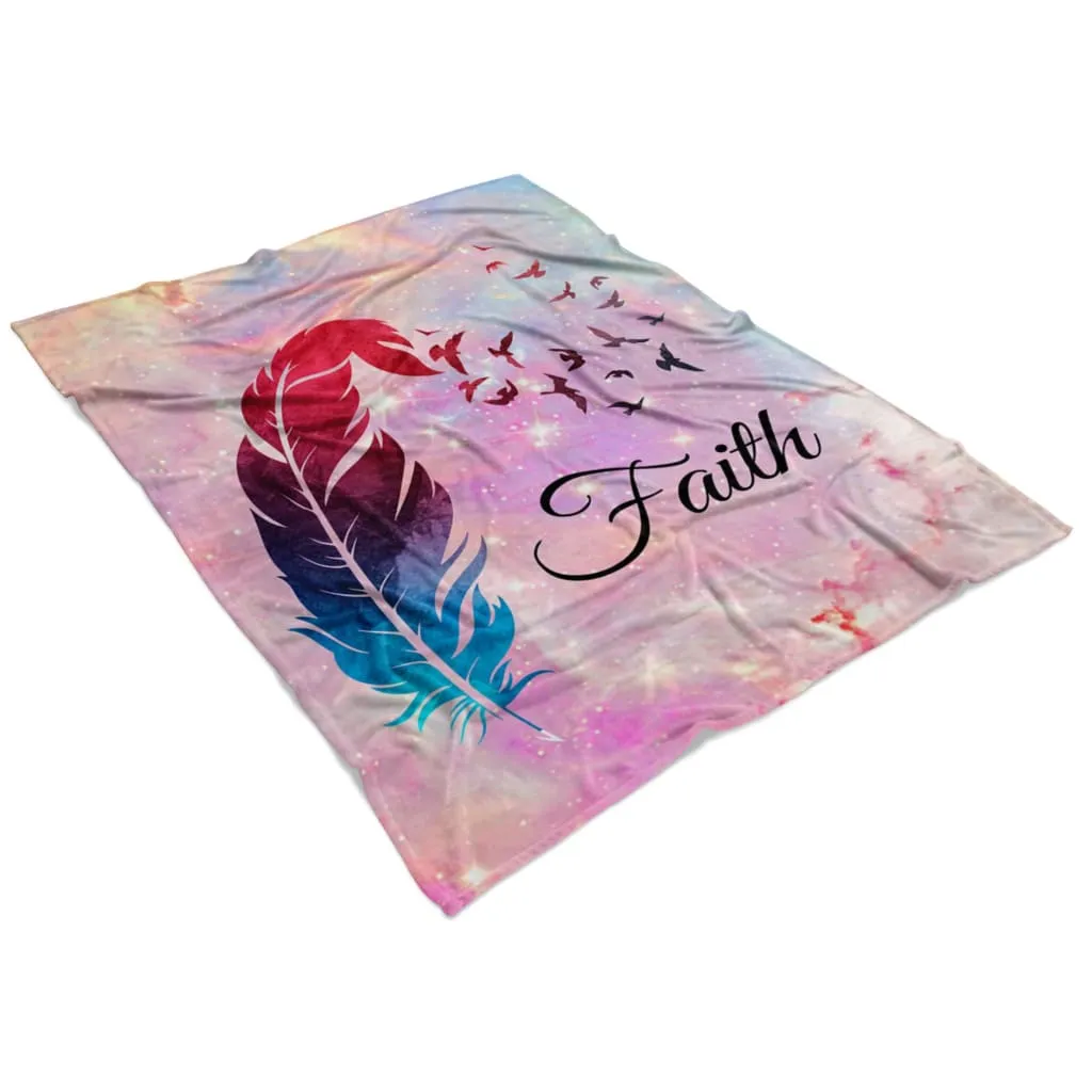 Faith Fleece Blanket - Christian Blanket - Bible Verse Blanket