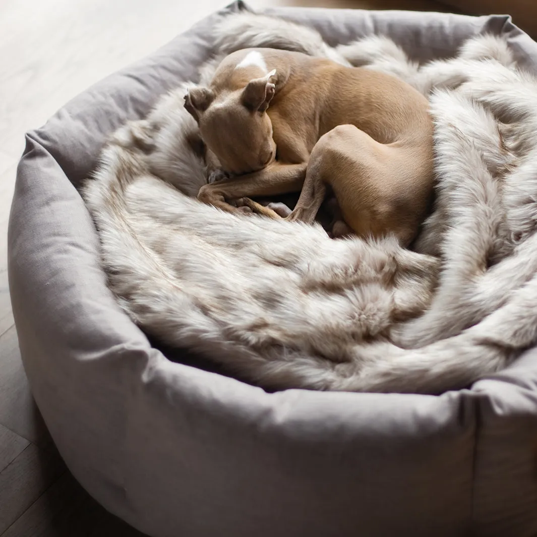 Faux-Fur Dog Blanket in Oatmeal