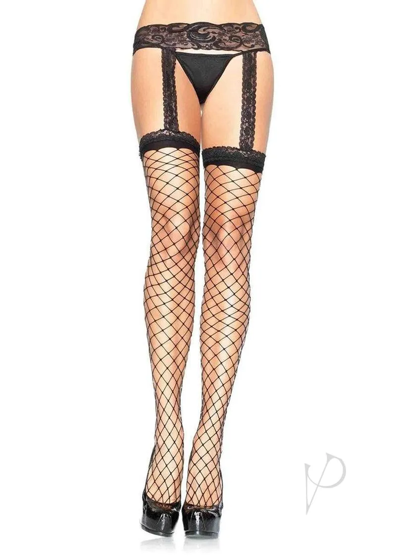 Fence Garter Stocking Plus Black