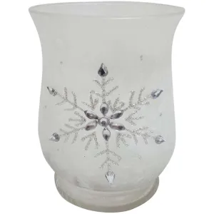 GLASS WITH GLITTER SNOWFLAKES