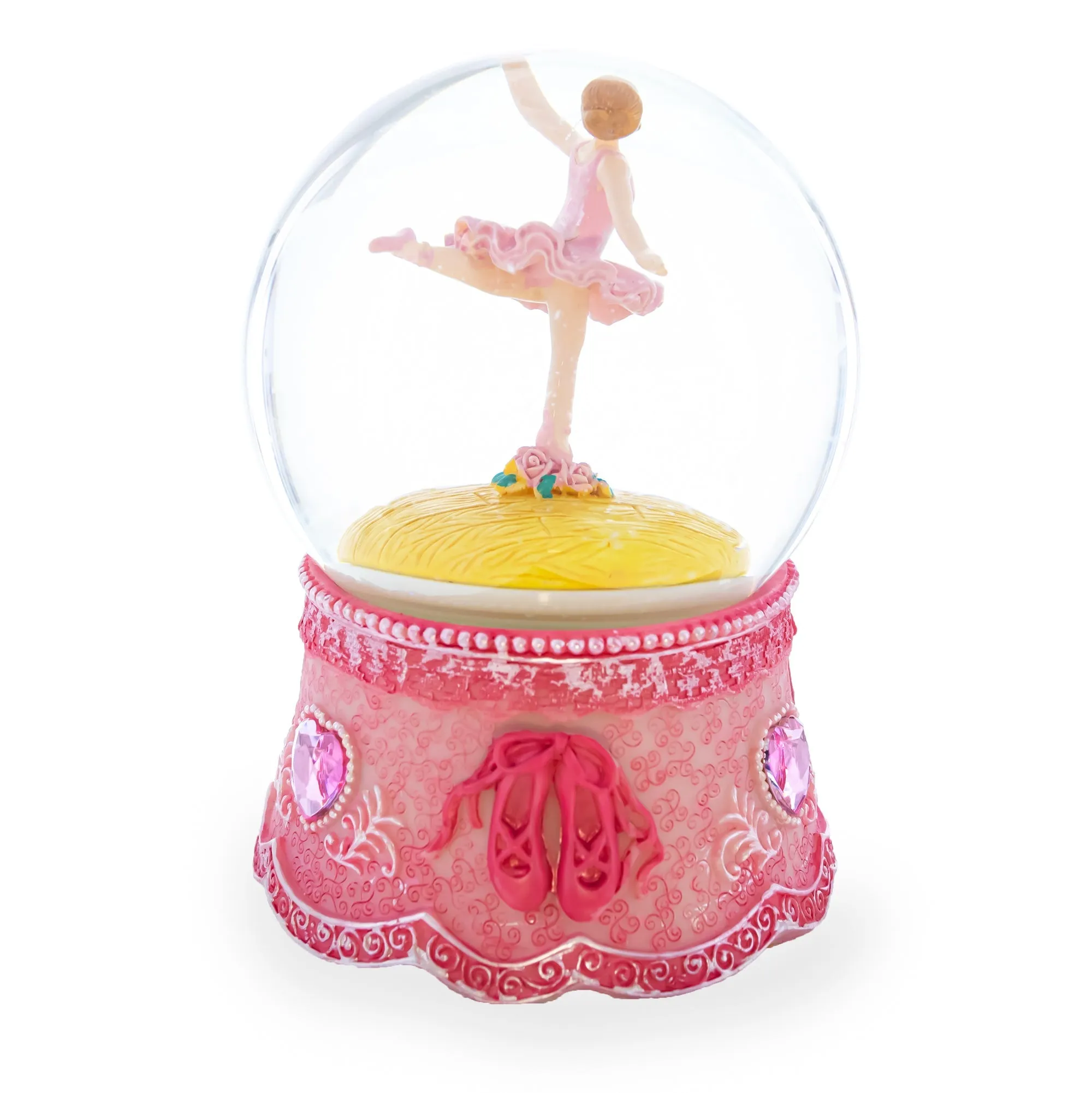 Graceful Pirouette: Pink Ballerina In Enchanting Spin - Musical Water Snow Globe