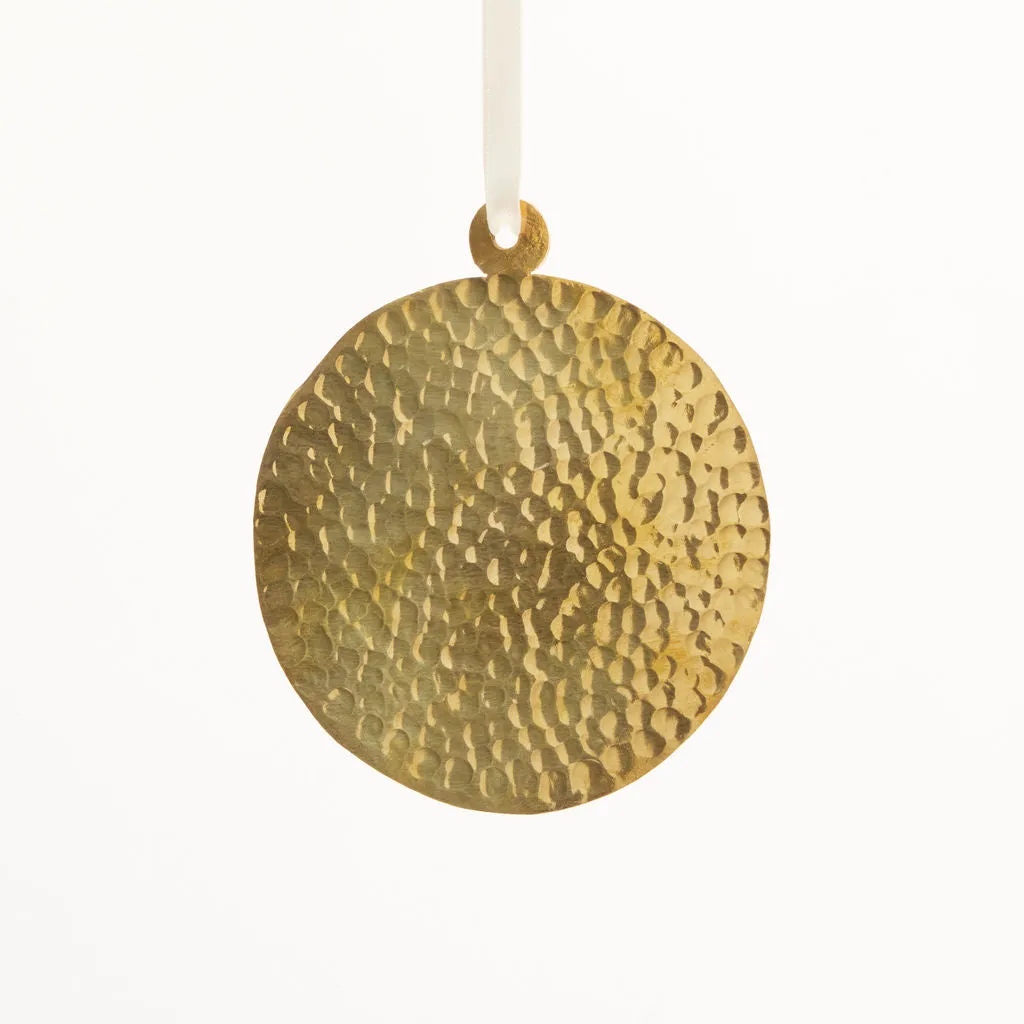 Hammered Brass Circle Ornament