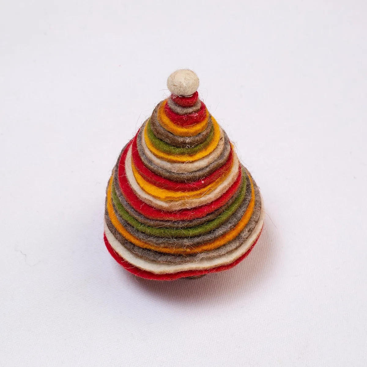 Hand Felted Christmas Tree on Olive Wood | Holiday Decoration