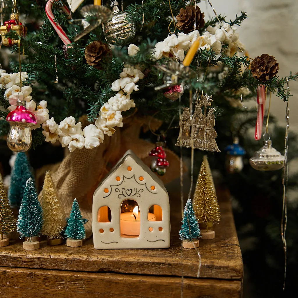 Handblown German Mini Glass Twin Mushroom Ornament