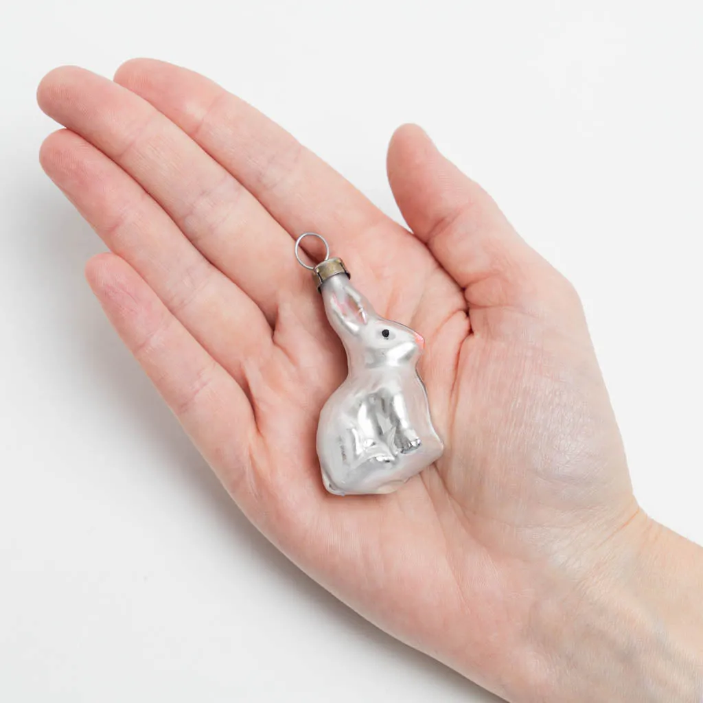 Handblown Mini German Glass Rabbit Ornament