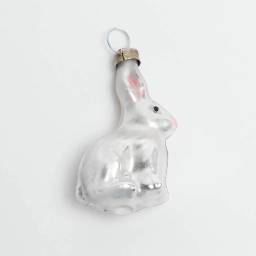 Handblown Mini German Glass Rabbit Ornament