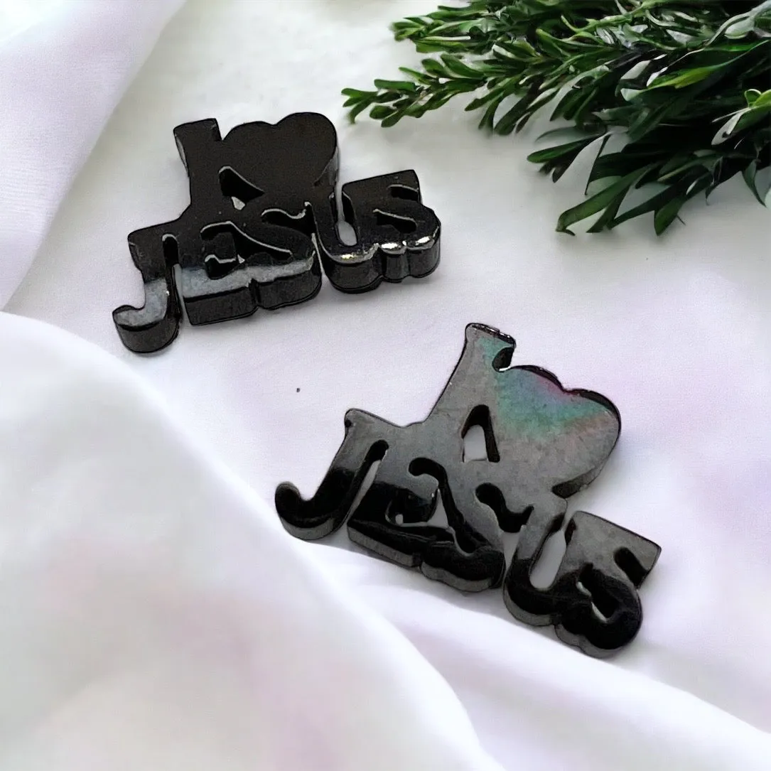 I Love Jesus Stud Earrings - Handmade Jewelry, Christian Earrings, Handmade Earrings, Faith Jewelry, Christianity, Faith Earrings, Spiritual