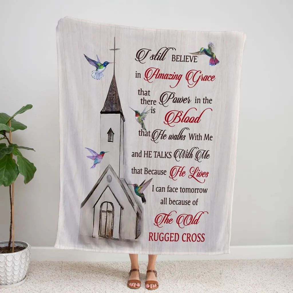 I Still Believe In Amazing Grace Fleece Blanket - Christian Blanket - Bible Verse Blanket