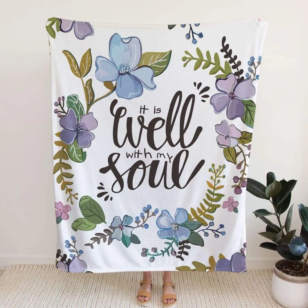 It Is Well With My Soul 2 Fleece Blanket - Christian Blanket - Bible Verse Blanket