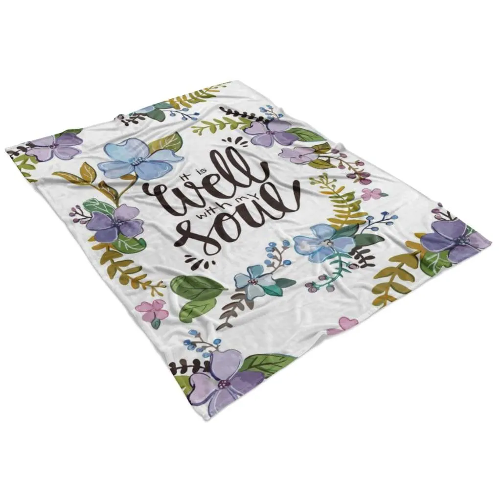 It Is Well With My Soul 2 Fleece Blanket - Christian Blanket - Bible Verse Blanket