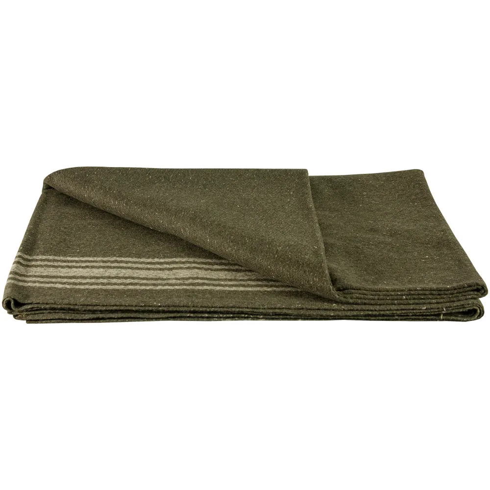 Khaki Striped Olive Drab Blanket