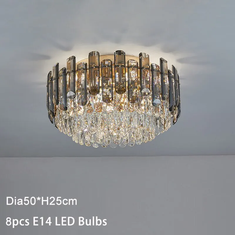 Luxury Large Black Color Crystal Living Room Ceiling Light