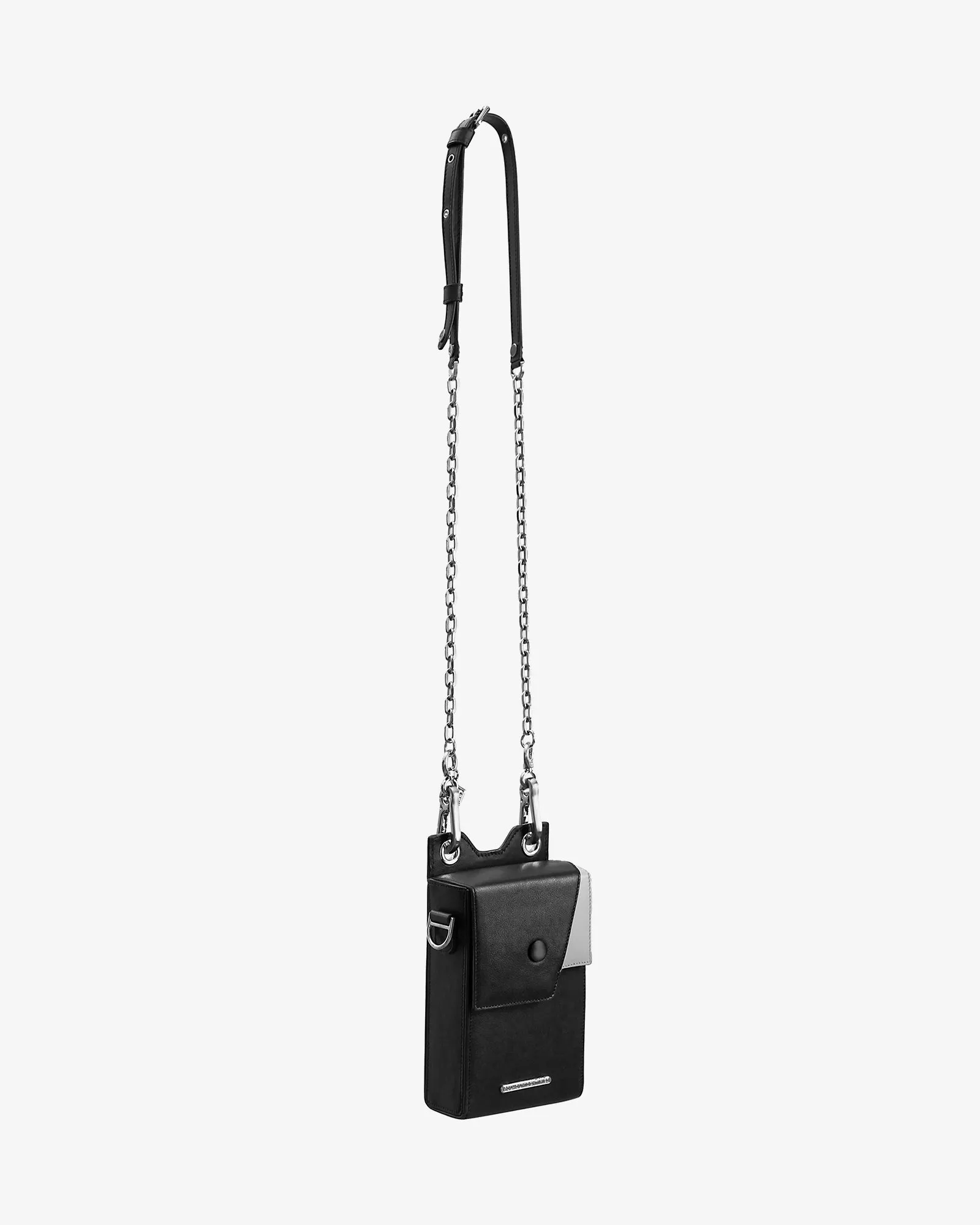 Metal Chain Punk Crossbody Leather Box Bag