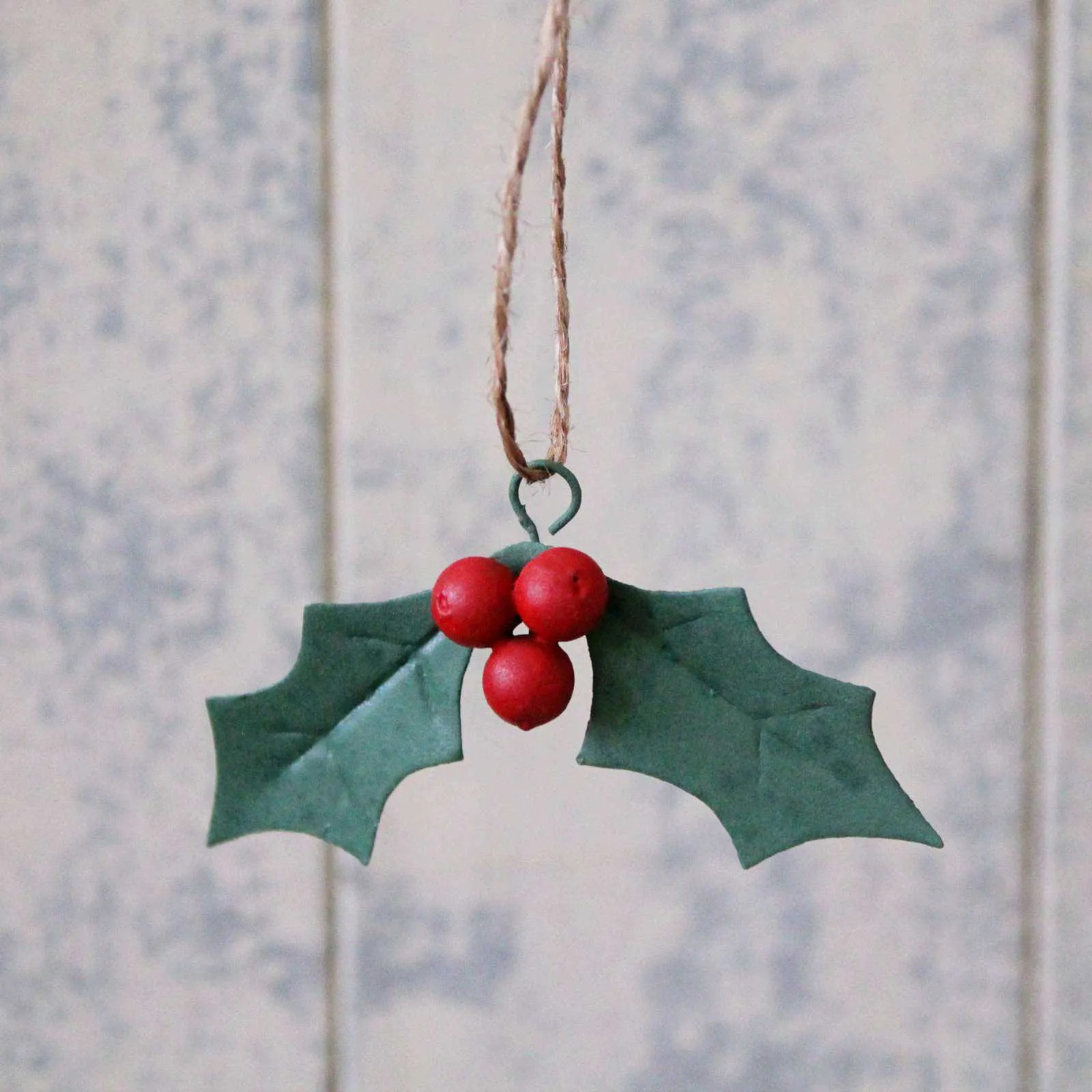 Metal Holly Decoration