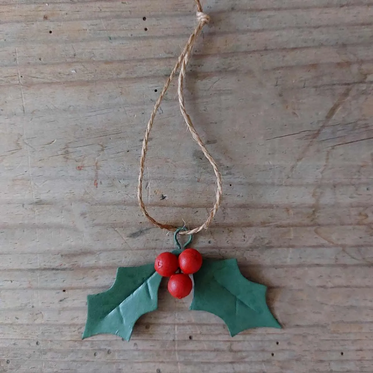 Metal Holly Decoration