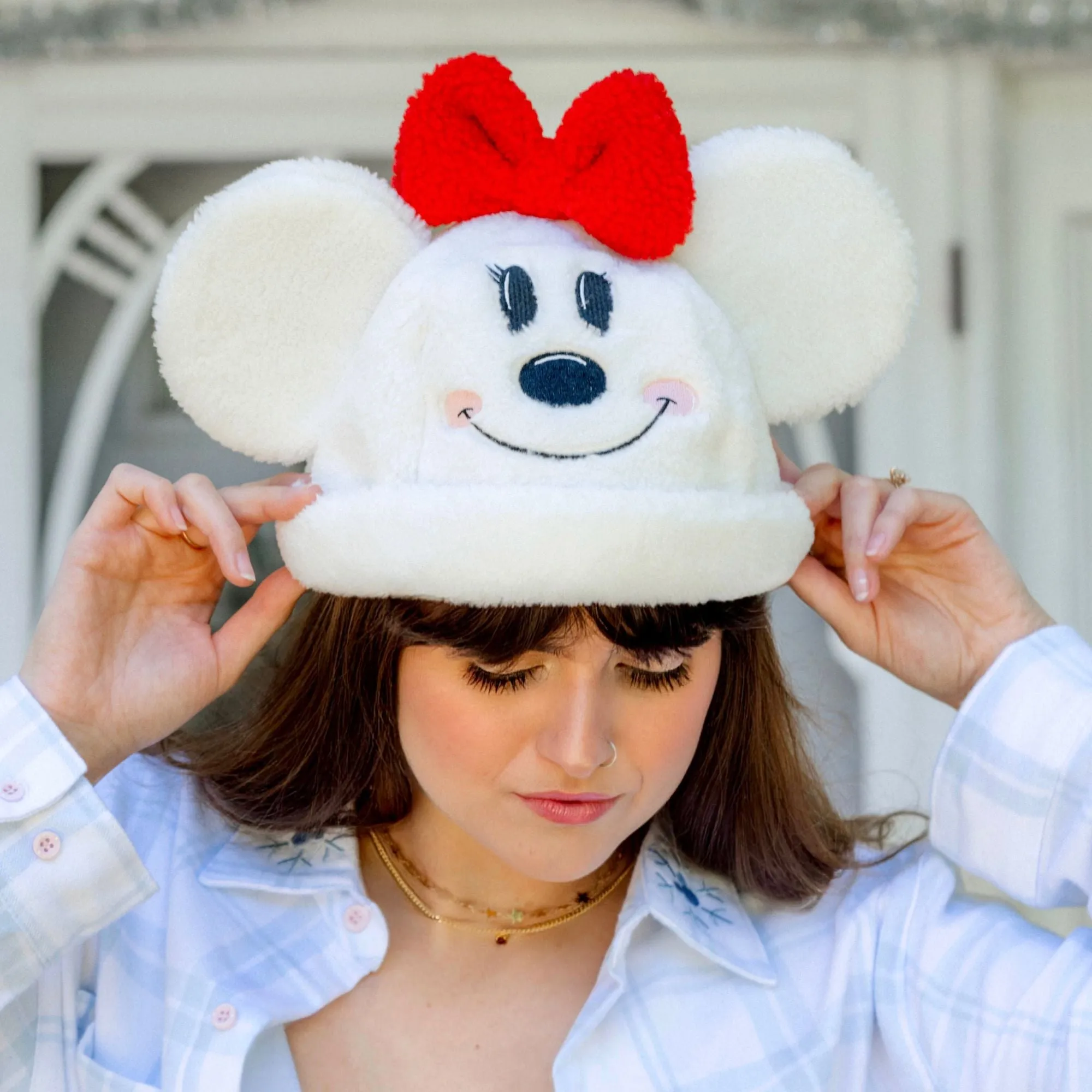 Minnie Snowman Sherpa Beanie